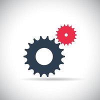 Flat Gear Icon. Cooperation and Teamwork Concept. vector