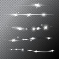 bordes brillantes con luces sobre fondo gris. vector