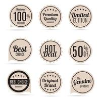 Sale and Product Quality Label Set  in Retro Colors vector