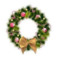 Abstract Beauty Christmas and New Year Background with Wreath. vector