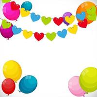 Color Glossy Happy Birthday Balloons Banner Background vector