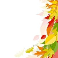 Shiny Autumn Natural Leaves Background. vector