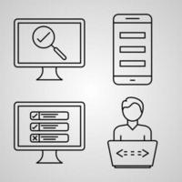 Collection of Computer Programming Symbols in Outline Style vector