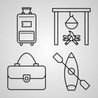 Simple Icon Set of Travelling Related Line Icons vector