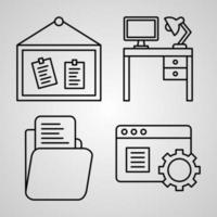 Simple Icon Set of Office Related Line Icons vector