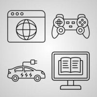 Technology Line Icon Set Collection of Trendy Outline Style vector