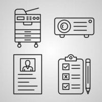 Collection of Office Symbols in Outline Style vector