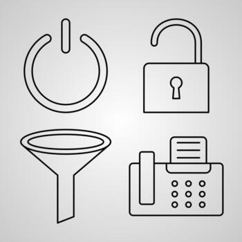 conjunto simple de elementos básicos iconos de línea vectorial vector