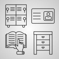 Simple Set of Library Vector Line Icons