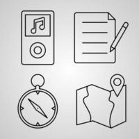 Basic Elements Line Icon Set of Vector Symbol in Trendy Outline Style