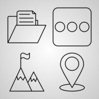 Simple Icon Set of Essential Related Line Icons vector