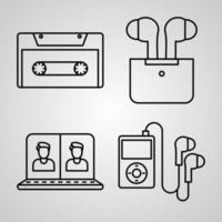 Set of Communication IconsIllustration Isolated on White Background vector