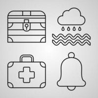 Sailor Line Icons Set Isolated On White Outline Symbols Sailor vector