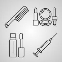 Simple Set of Beauty and Cosmetics Vector Line Icons