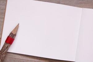 wooden pencil blank sketch white paper photo