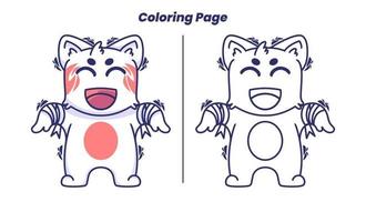 zombie cat with coloring pages vector