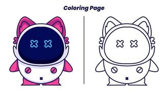 robot cat with coloring pages suitable for kids vector