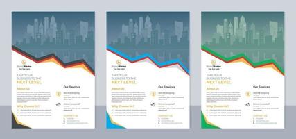 Modern and professional flyer template, vector cover multiple color