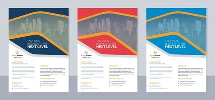 Modern and professional flyer template, vector cover multiple color