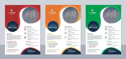 Modern and professional flyer template, vector cover multiple color