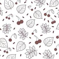 White background with many autumn foliage - Vector