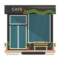 Trendy Cafe Shop vector