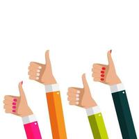 Flat Design Thumbs Up Background . Vector Illustration