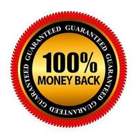 Vector Money Back Guarantee Gold Sign, Label