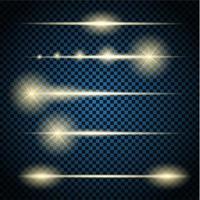 Set of Glowing Light Stars with Sparkles Vector Illustration