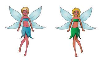 Twins Fairy Beautiful Cartoon Character vector