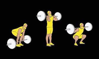 Bodybuilder Exercises Men Holding Weight