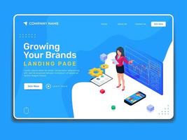 Business Introduction landing page illustration template.