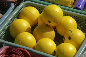 Yellow Balls in Tray photo