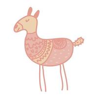 Cute cartoon alpaca in nursery scandinavian design vector