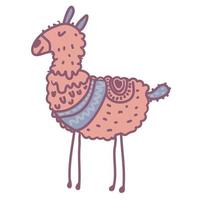 Cute cartoon llama in nursery scandi design vector