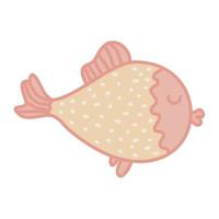 Cute cartoon fish in nursery scandinavian design vector