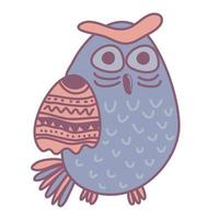 Cute cartoon owl in nursery scandi design vector