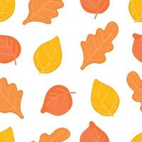 Autumn Leaves seamless pattern. vector background with plant.