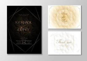 Diseño de tarjeta de invitación de boda con forma geométrica. vector