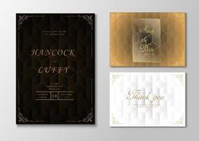 Luxury wedding invitation card template with geometric background vector