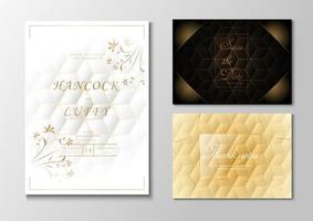 Luxury wedding invitation card with geometric design vector