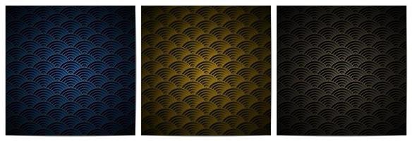 Japanese pattern circle overlapping traditional background vector