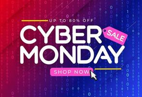 Abstract Modern Tech Cyber Monday Sale Special Offer Background vector