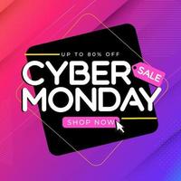 Abstract Modern Tech Cyber Monday Sale Special Offer Background vector