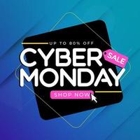 Fondo de oferta especial de venta cyber monday de tecnología moderna abstracta vector