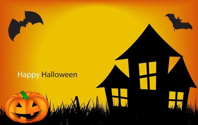 Halloween Background with Pumpkin Vector Illustration