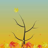 Shiny Autumn Natural Tree Background. Vector Illustration