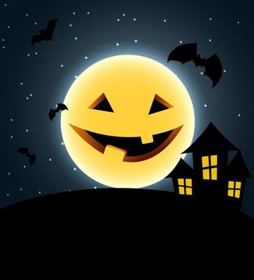 Halloween Background with Pumpkin Vector Illustration