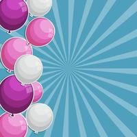 Color Glossy Balloons Background Vector Illustration