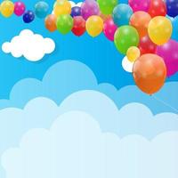 Color Glossy Balloons Background Vector Illustration